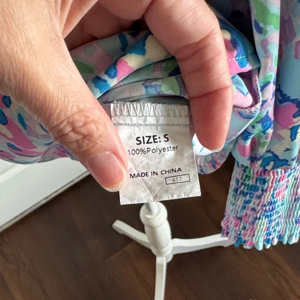 Amazon Women's Multicolor Button Down Shirt - Picture 12 of 15